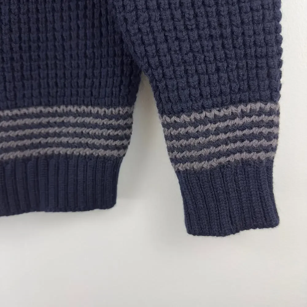 Celtic & Co 100% wool chunky knit shawl collar gray pullover‎ - Picture 5 of 8